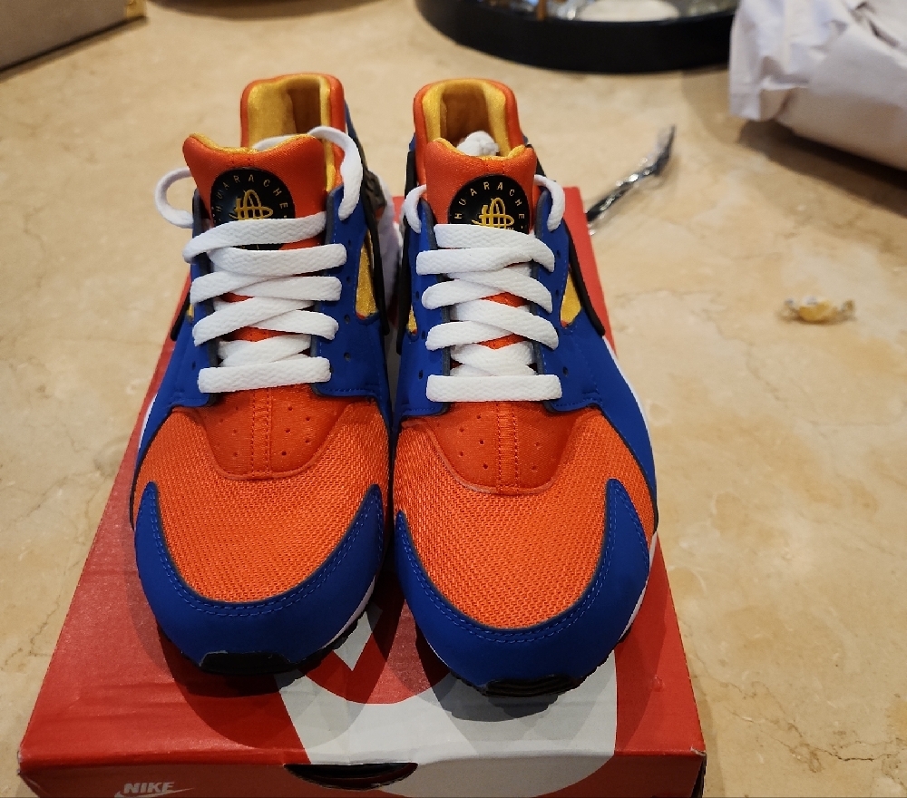 Nike Kids' Huarache Run Shoes - Blue and Orange - Picture 3 of 7